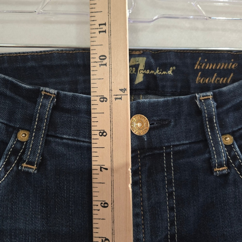 7 For All Mankind Size 28 Bootcut Jeans Dark Wash Indigo Stretch Denim #1427 - Picture 7 of 10
